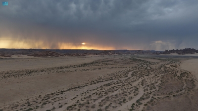 أمطار 'العُلا'.. لوحة جمالية لسحر الطبيعة