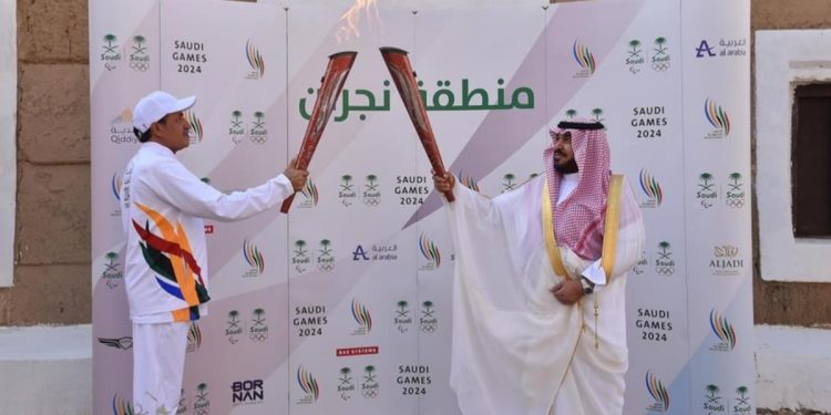 شعلة دورة الألعاب السعودية 2024 تصل نجران