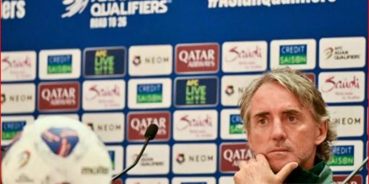 مانشيني يؤكد صعوبة مواجهة الغد أمام إندونيسيا في تصفيات كأس العالم