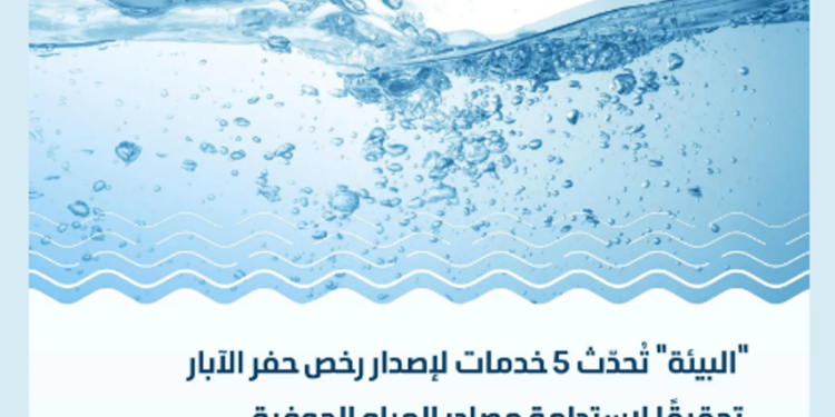 «البيئة» تحدّث 5 خدمات لإصدار رخص حفر الآبار بهدف استدامة مصادر المياه الجوفية