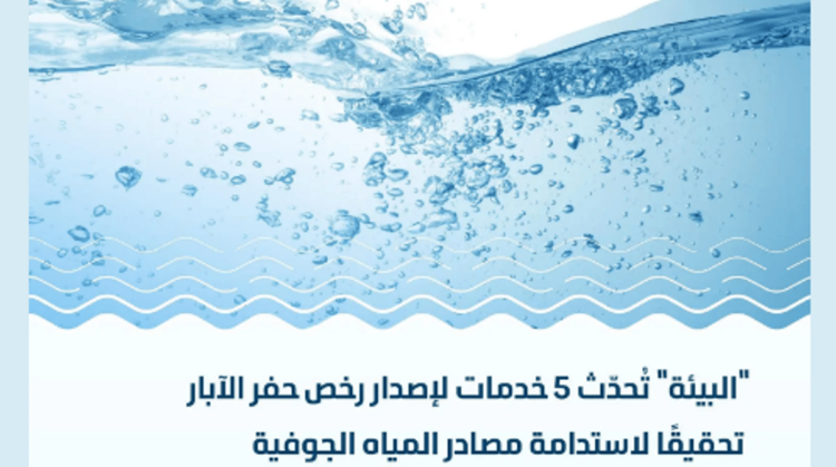 «البيئة» تحدّث 5 خدمات لإصدار رخص حفر الآبار بهدف استدامة مصادر المياه الجوفية