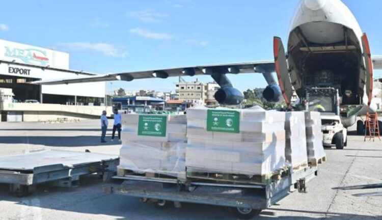 الطائرة الإغاثية السعودية الـ 23 تصل إلى لبنان