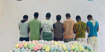 حرس الحدود بمنطقة جازان يقبض على 7 مخالفين لنظام أمن الحدود لتهريبهم 126 كيلوجرامًا من نبات القات المخدر