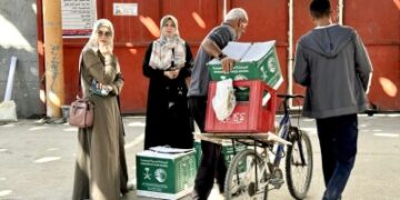 لليوم الثالث.. توزيع سلال غذائية سعودية في غزة
