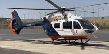 الإسعاف الجوي ينقل مصابًا من نفود محيوة بمحافظة أبانات إلى مستشفى بريدة المركزي