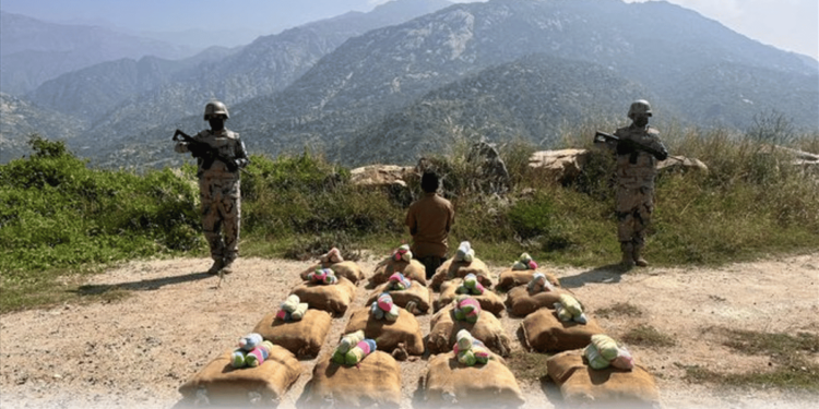 حرس الحدود بجازان يقبض على مخالف لتهريبه 320 كيلوجرامًا من القات