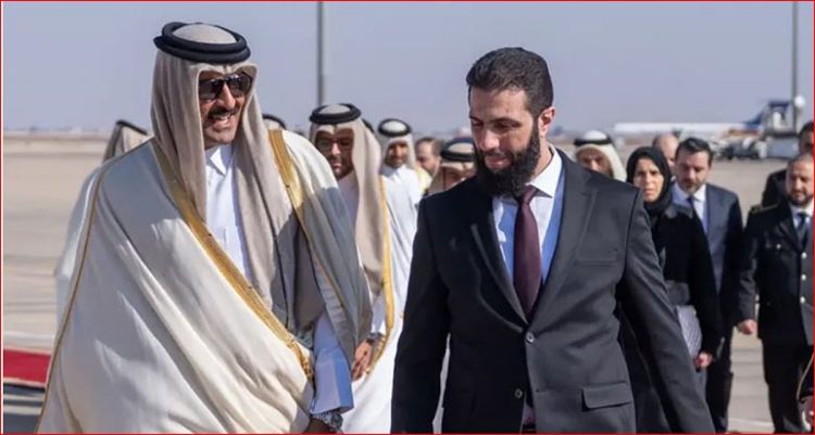 أمير قطر يصل إلى دمشق والشرع في استقباله