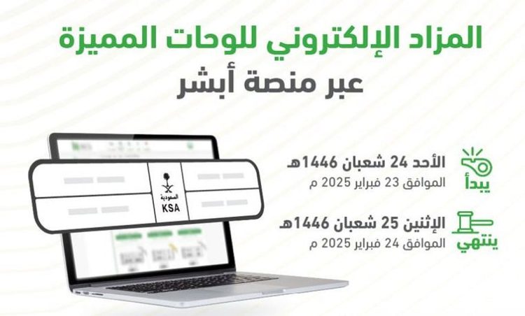 غدا.. «المرور» تطرح المزاد الإلكتروني للوحات المميزة عبر منصة أبشر