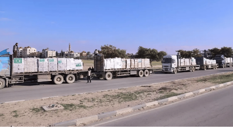 وصول قوافل إغاثية سعودية جديدة إلى جنوب قطاع غزة