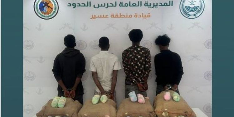 القبض على 4 مخالفين بمنطقة عسير لتهريبهم 80 كيلوجرامًا من نبات القات