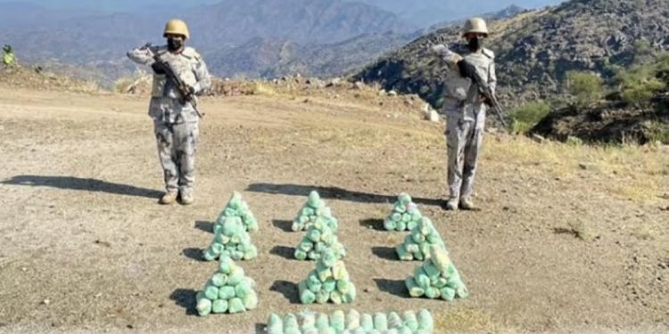 حرس الحدود بجازان يقبض على 7 مخالفين لتهريبهم 160 كيلوجرامًا من القات