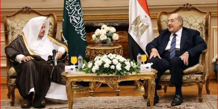 رئيس الشورى يلتقي رئيس الشيوخ المصري ويستعرضان العلاقات التاريخية بين البلدين