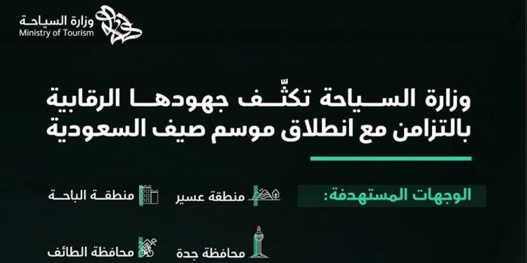 تزامنا مع انطلاق «صيف السعودية».. وزارة السياحة تكثّف جهودها الرقابية في الوجهات السياحية الصيفية
