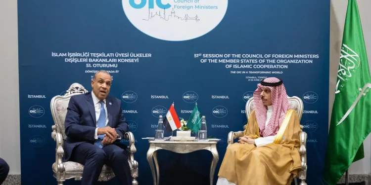 سمو وزير الخارجية يلتقي وزير خارجية مصر
