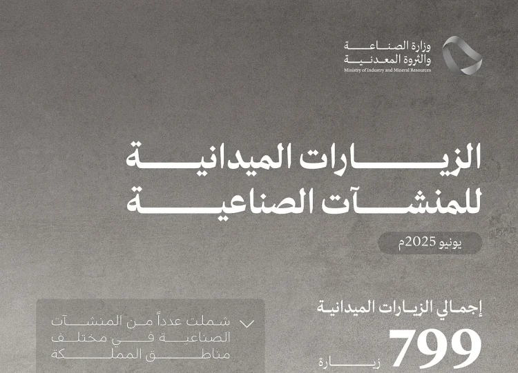 "الصناعة" تنفذ 799 زيارة ميدانية على المنشآت الصناعية خلال الشهر الماضي