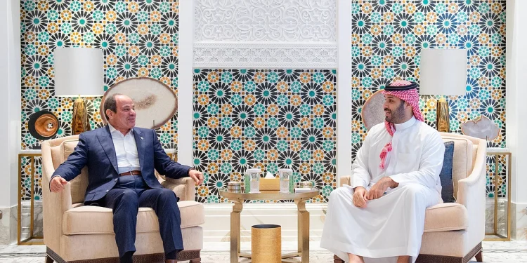 ولي العهد يبحث مع الرئيس المصري تطورات الأوضاع في فلسطين