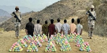 القبض على 8 مخالفين لنظام أمن الحدود لتهريبهم 154 كيلوجرامًا من القات بعسير