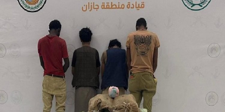 القبض على 4 مخالفين من الجنسية الإثيوبية لتهريبهم 140 كيلوجرامًا القات بجازان