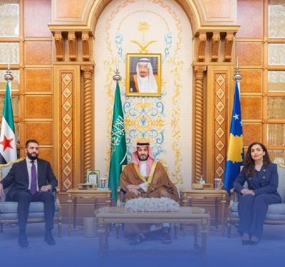 لقاء ثلاثي يجمع ولي العهد والشرع ورئيسة كوسوفا
