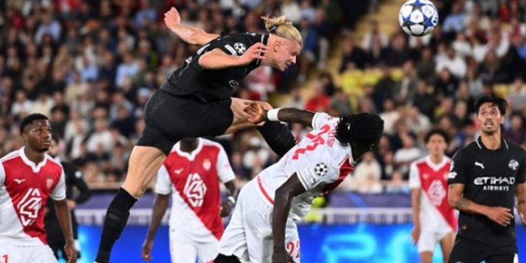 موناكو يتعادل مع مانشستر سيتي بهدفين في دوري أبطال أوروبا