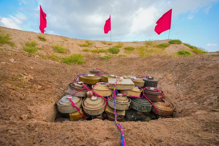 "مسام" يتلف 4100 لغم وقنبلة ومخلفات حربية في باب المندب