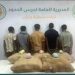 حرس الحدود بجازان يقبض على 5 إثيوبيين لتهريبهم 100 كيلوجرامًا من القات المخدر