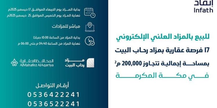 17 فرصة عقارية في مكة المكرمة بمزاد رحاب البيت