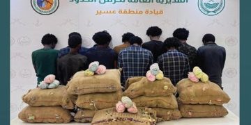 القبض على 17 مخالفا من الجنسيتين اليمنية والإثيوبية لتهريبهم القات بمنطقتي جازان وعسير