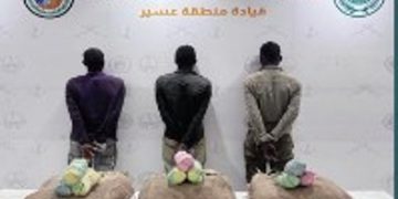 حرس الحدود بعسير يقبض على 3 إثيوبيين لتهريبهم 45 كيلو جراما من القات المخدر