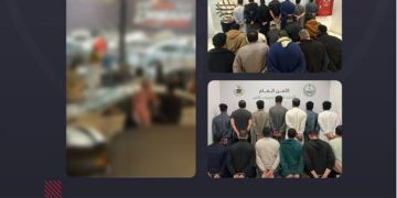 القبض على مقيمين مصريين ويمنيين وباكستاني ظهروا في محتوى مرئي يتشاجرون أمام معرض لبيع السيارات بالرياض
