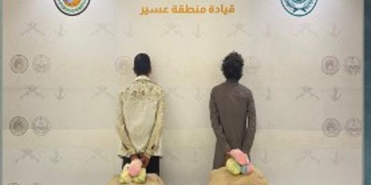 حرس الحدود بعسير يقبض على يمنيين لتهريبهما 40 كيلوجراما من القات المخدر