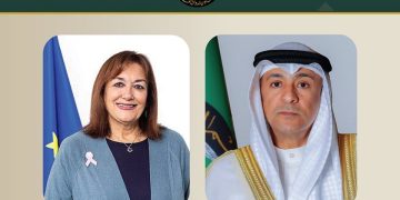 «البديوي» يبحث مع المفوضة الأوروبية لشؤون البحر المتوسط الإعتداءات الإيرانية الغاشمة على دول مجلس التعاون