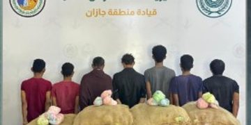 حرس الحدود بجازان يقبض على 7 يمنيين لتهريبهم 105 كيلوجرامات من القات المخدر