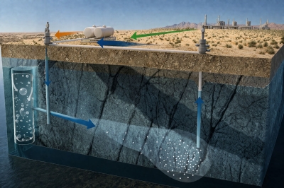 تقنية سعودية لتحويل انبعاثات الكربون إلى صخور دائمة