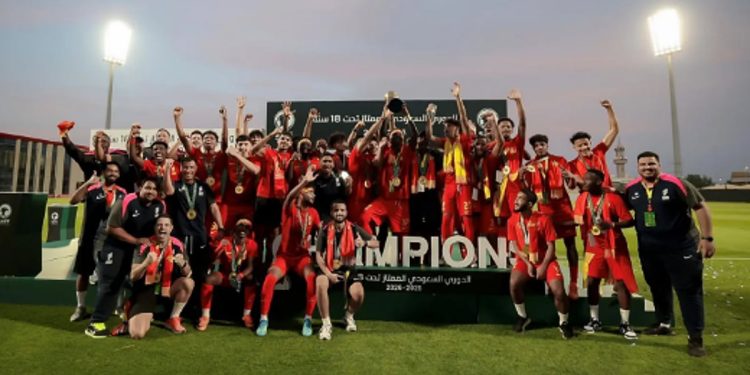 القادسية بطلًا للدوري السعودي الممتاز لكرة القدم تحت 18 عامًا