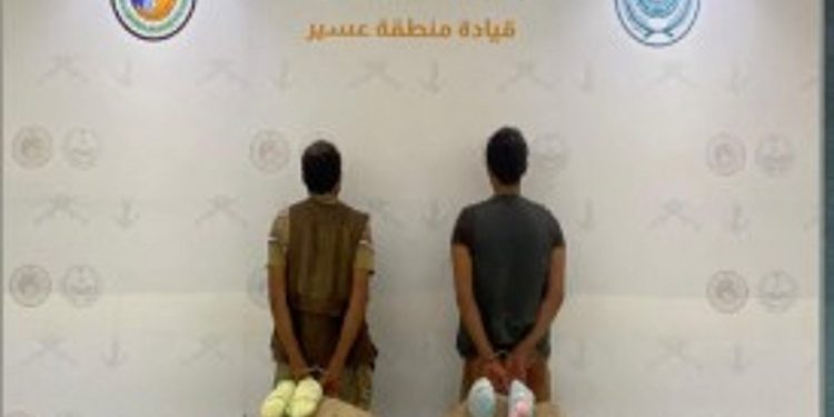 حرس الحدود بعسير يقبض على يمنيين لتهريبهما 40 كيلوجرامًا من القات المخدر