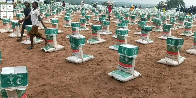مركز الملك سلمان للإغاثة يوزّع آلاف السلال الغذائية في غزة ونيجيريا