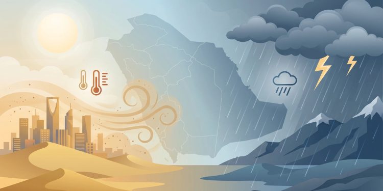الأرصاد: حرارة مرتفعة وأتربة كثيفة وأمطار رعدية على مناطق عدة