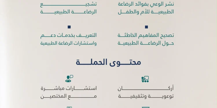 تجمع المدينة المنورة الصحي يطلق حملة توعوية بمناسبة الأسبوع العالمي للرضاعة الطبيعية