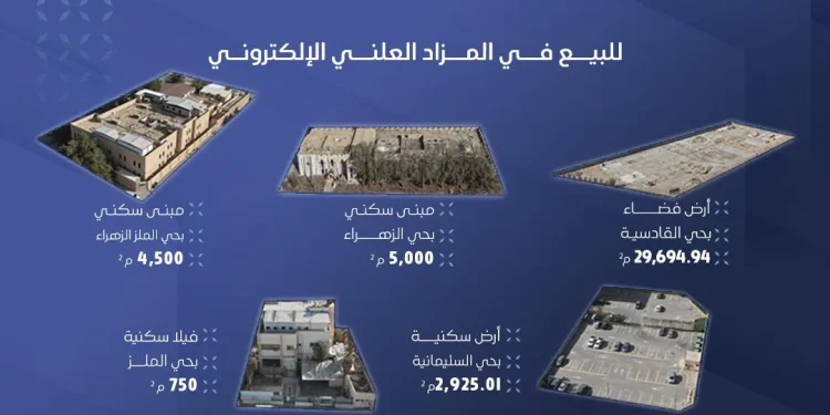 5 فرص عقارية تجارية سكنية في مزاد وسط وشرق الرياض