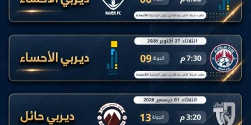 5 ديربيات تُشعل دوري يلو 2027 والأحساء تحصد النصيب الأكبر