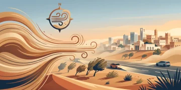 “الأرصاد” يُنبّه من رياح نشطة وأتربة مثارة على منطقة الحدود الشمالية
