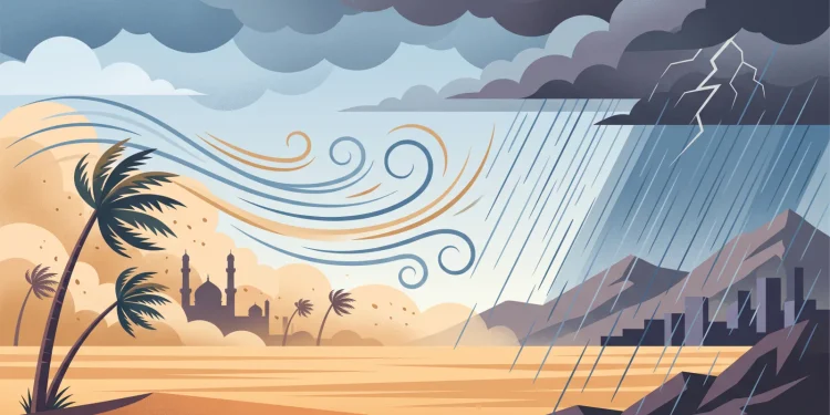 الأرصاد يحذّر من رياح مثيرة للغبار وأمطار رعدية على عدة مناطق