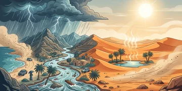 أمطار رعدية وسيول ورياح نشطة تضرب 5 مناطق.. وأجواء حارة وشديدة الحرارة بعدة مناطق