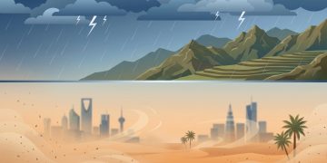 أمطار رعدية غزيرة وسيول متوقعة على 6 مناطق سعودية اليوم