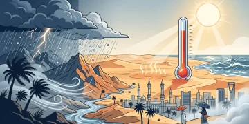 طقس الاثنين.. أمطار رعدية وبَرَد ورياح نشطة و45° في مكة وجدة