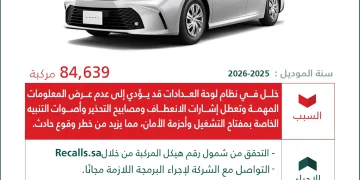 وزارة التجارة تستدعي 84,639 مركبة تويوتا كامري موديلَي 2025 و2026