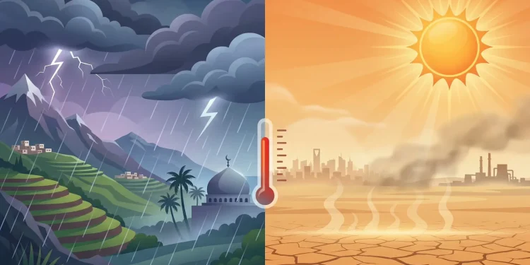 الأرصاد يحذّر من أمطار غزيرة وسيول وبرد على 6 مناطق سعودية