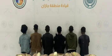 حرس الحدود بجازان يقبض على 6 مخالفين ويضبط 100 كجم من القات