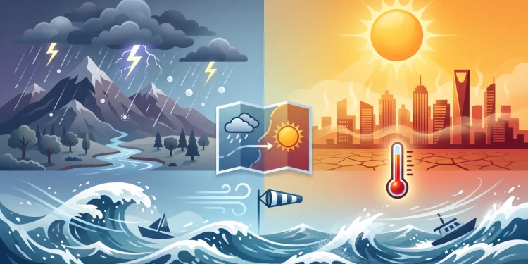 أمطار رعدية غزيرة وسيول تضرب 15 مناطق سعودية اليوم